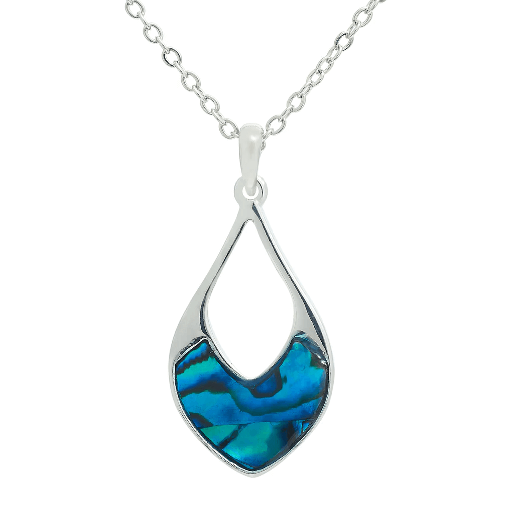 Byzantium Collection Jewellery - Paua Shell Hollow Drop Necklace Byzantium Collection London