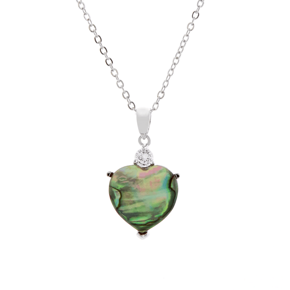 Byzantium Collection Jewellery - Paua Shell Viola Heart Necklace Byzantium Collection London