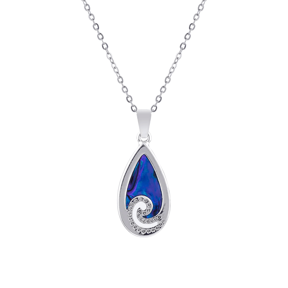 Byzantium Collection Jewellery - Paua Shell Wave Drop Necklace Byzantium Collection London