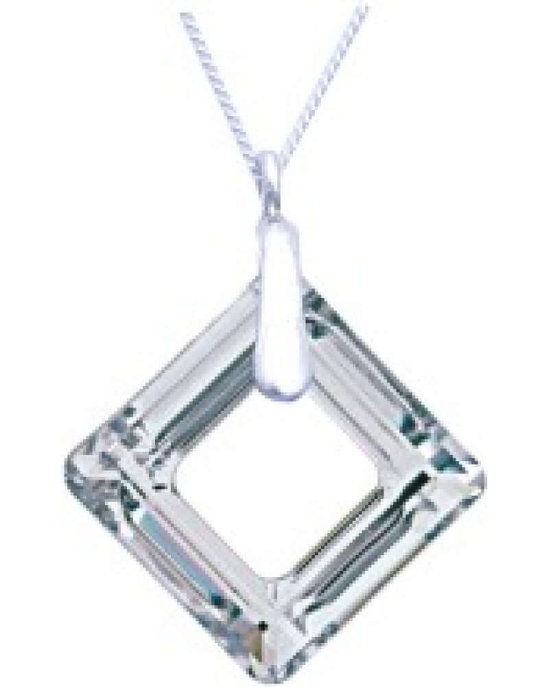 Byzantium Collection Jewellery - hollow Crystal square Necklace Byzantium Collection London