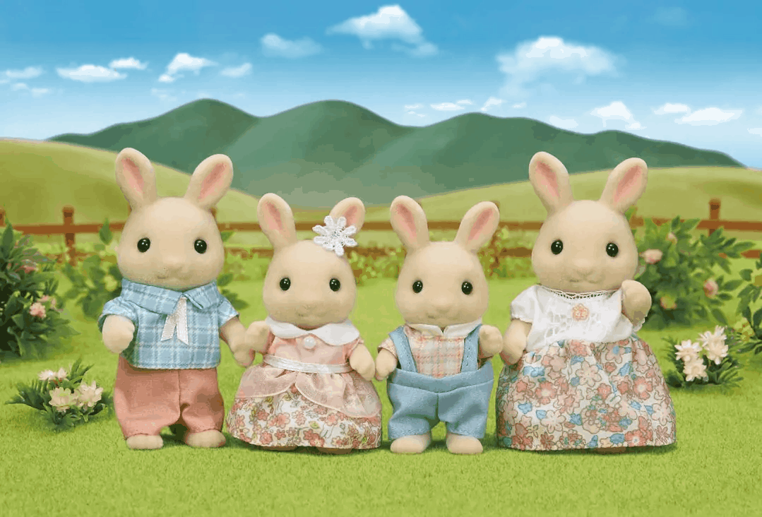 Sylvanian Families Milk Rabbit Family Toy Playset for Ages 3 and Up Curious Minds