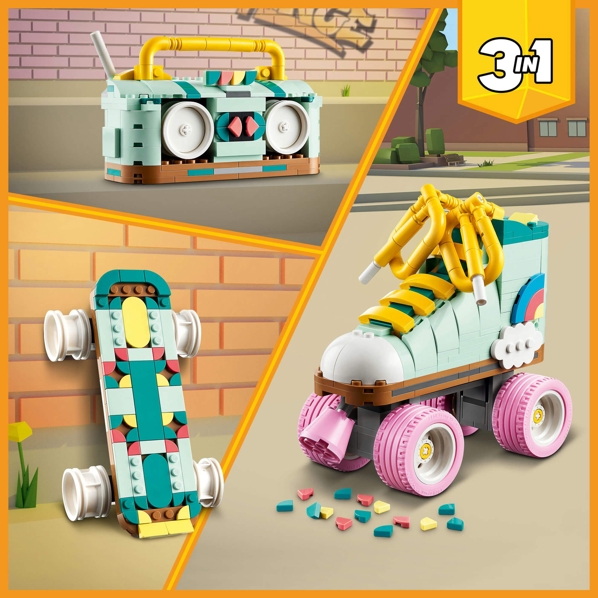 Lego Creator 3 in 1 31148 Retro Roller Skate Playset for Ages 8 and Up Curious Minds