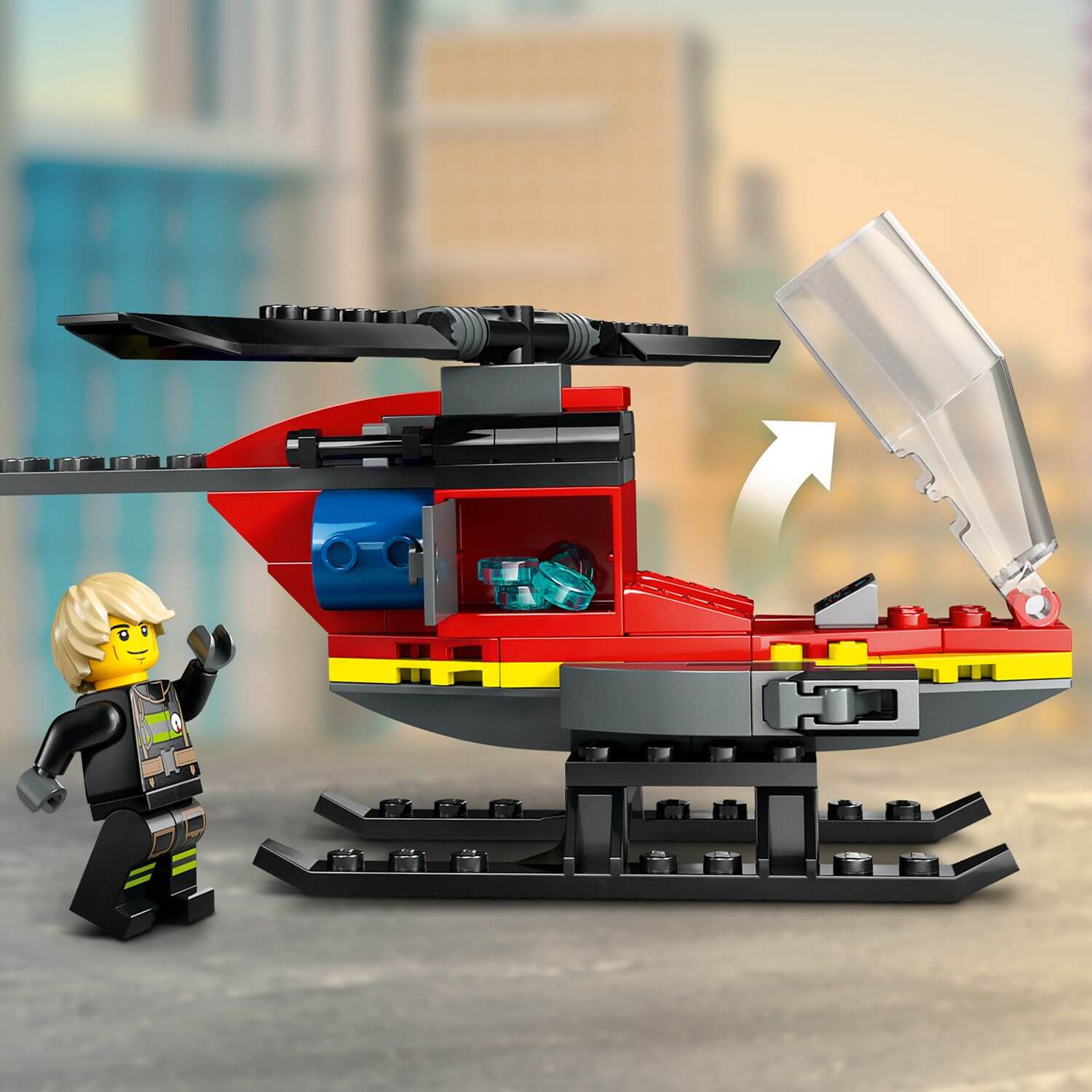 Lego City 60411 Fire Rescue Helicopter Toy Playset for Ages 5 and Up Curious Minds