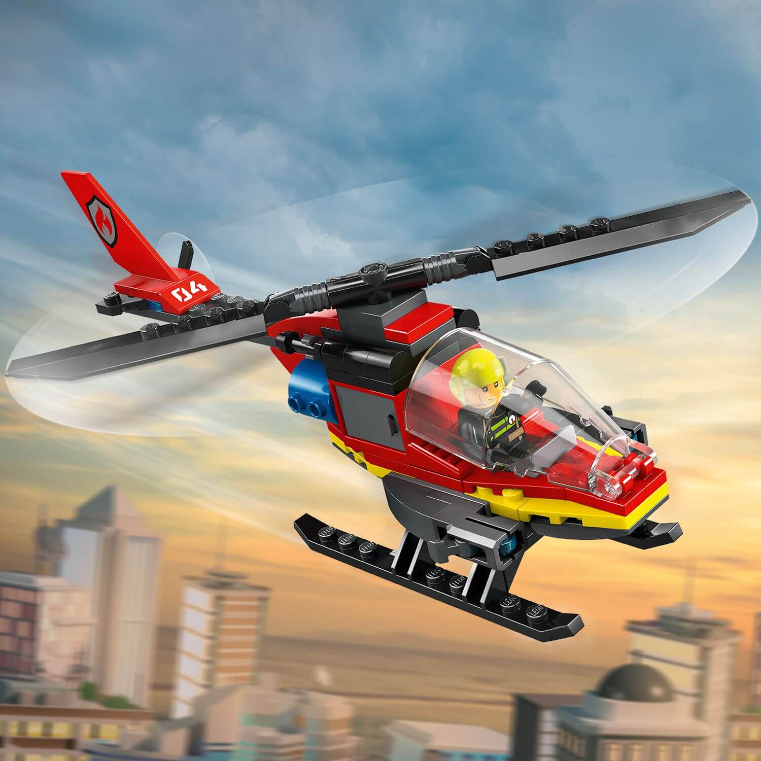 Lego City 60411 Fire Rescue Helicopter Toy Playset for Ages 5 and Up Curious Minds