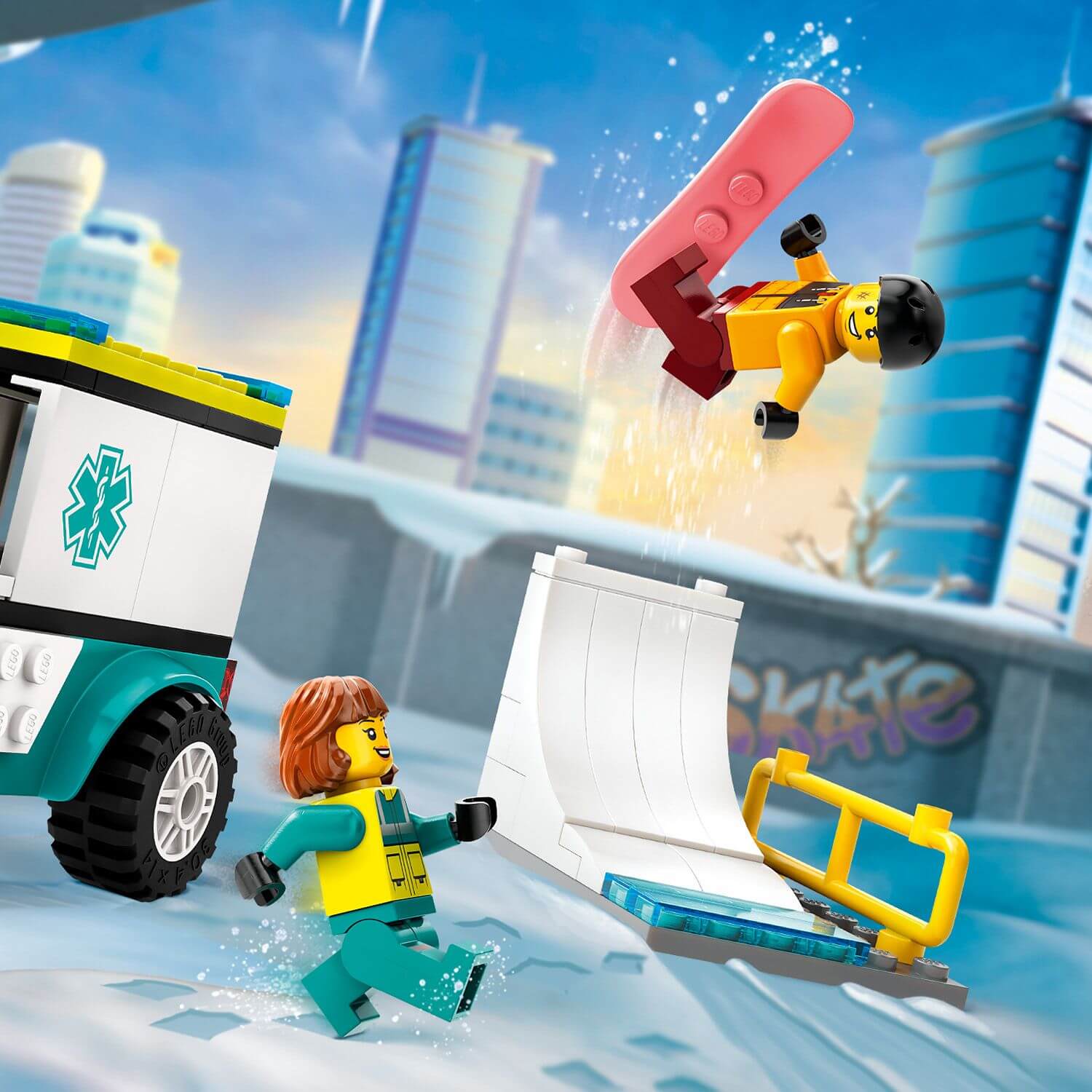 Lego City 60403 Emergency Ambulance and Snowboarder for Ages 4 and Up Curious Minds