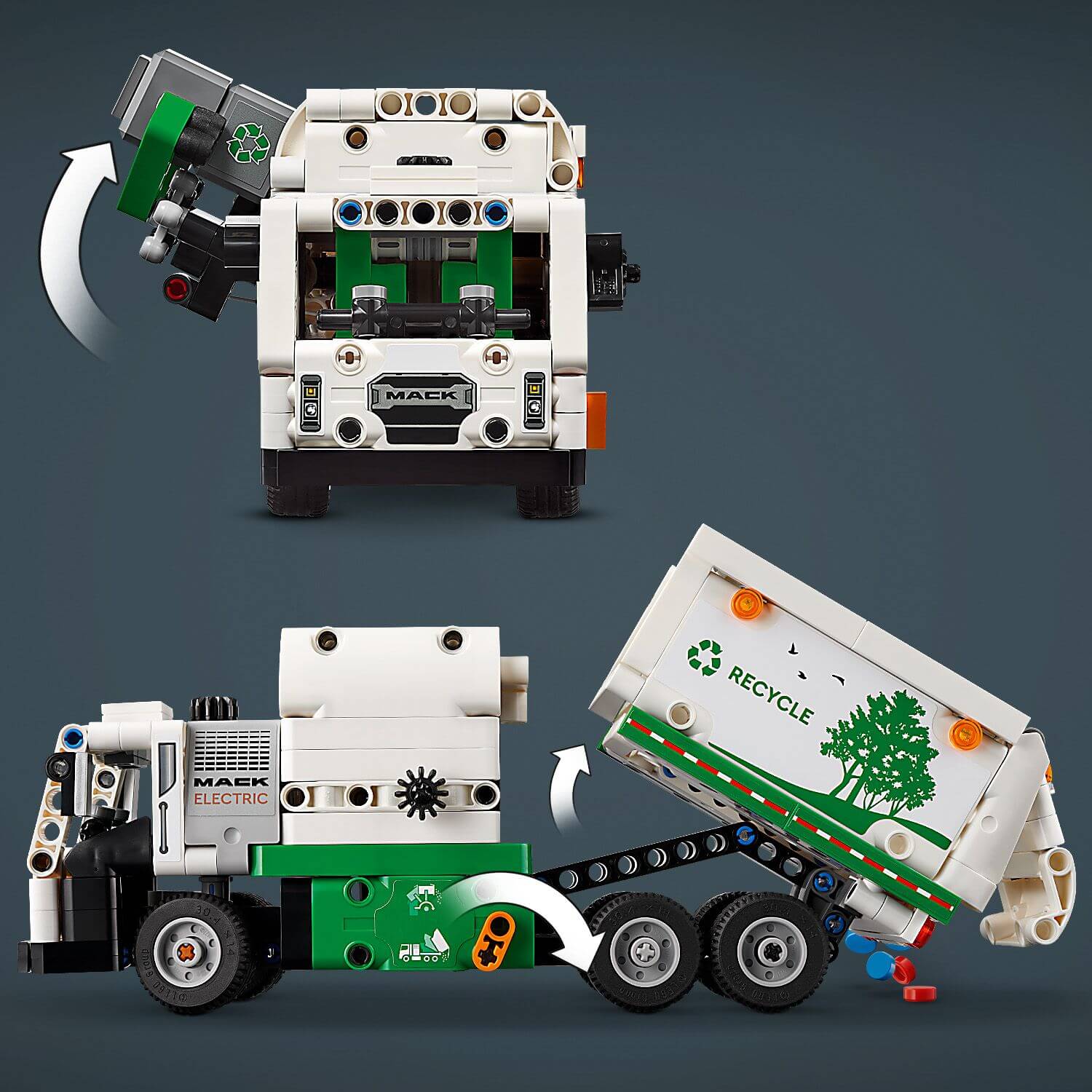 Lego Technic 42167 Mack Electric Garbage Truck Model for Ages 8 and Up Curious Minds