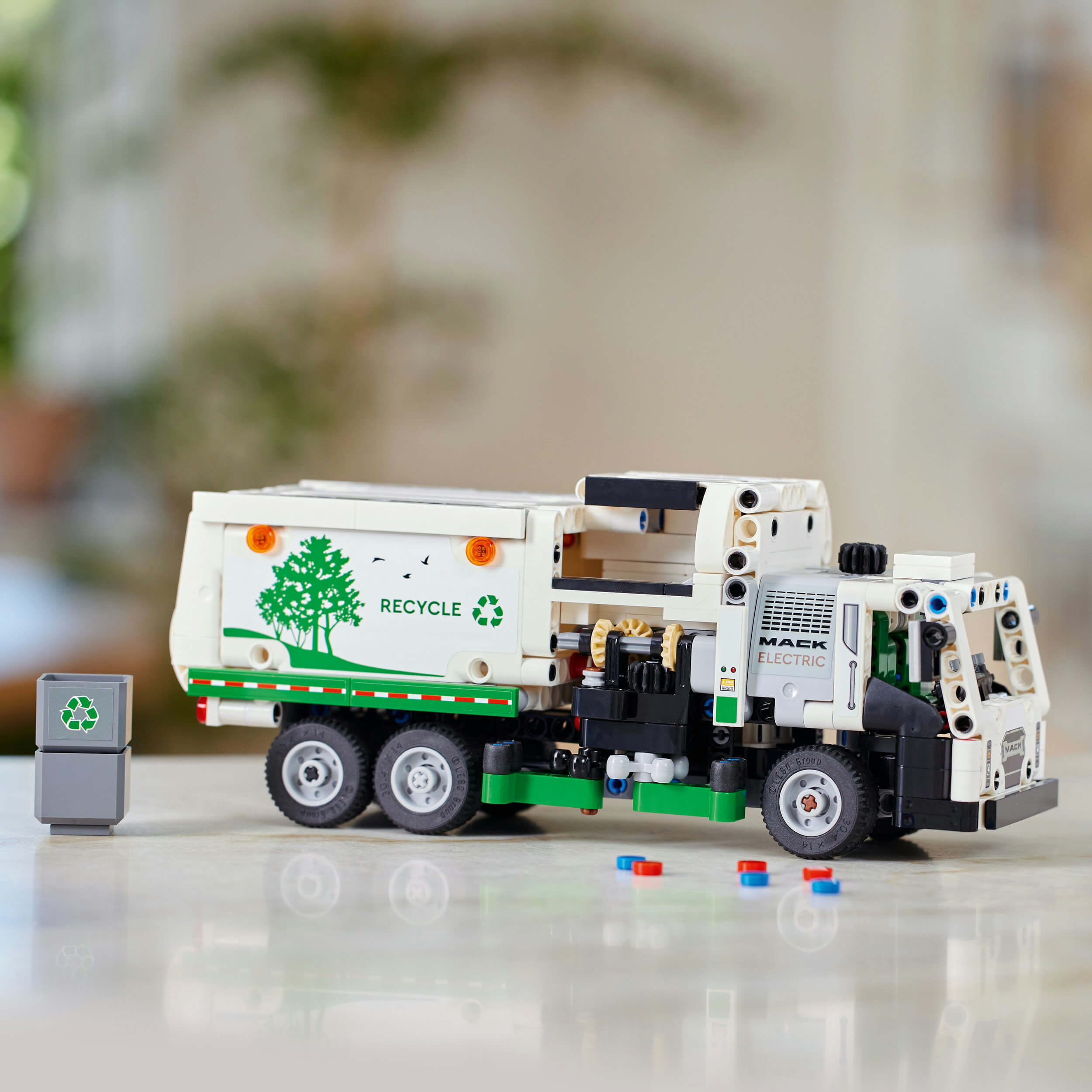 Lego Technic 42167 Mack Electric Garbage Truck Model for Ages 8 and Up Curious Minds