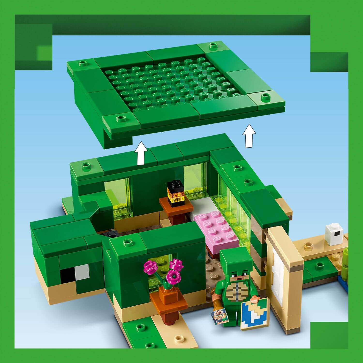 Lego Minecraft 21254 The Turtle Beach House Playset for Ages 8 and Up Curious Minds