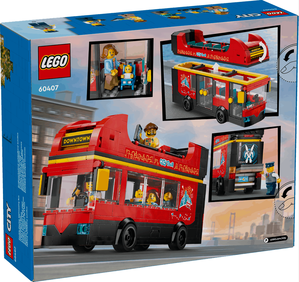 Lego City 60407 Red Double-Decker Sightseeing Bus Playset for Ages 7+ Curious Minds