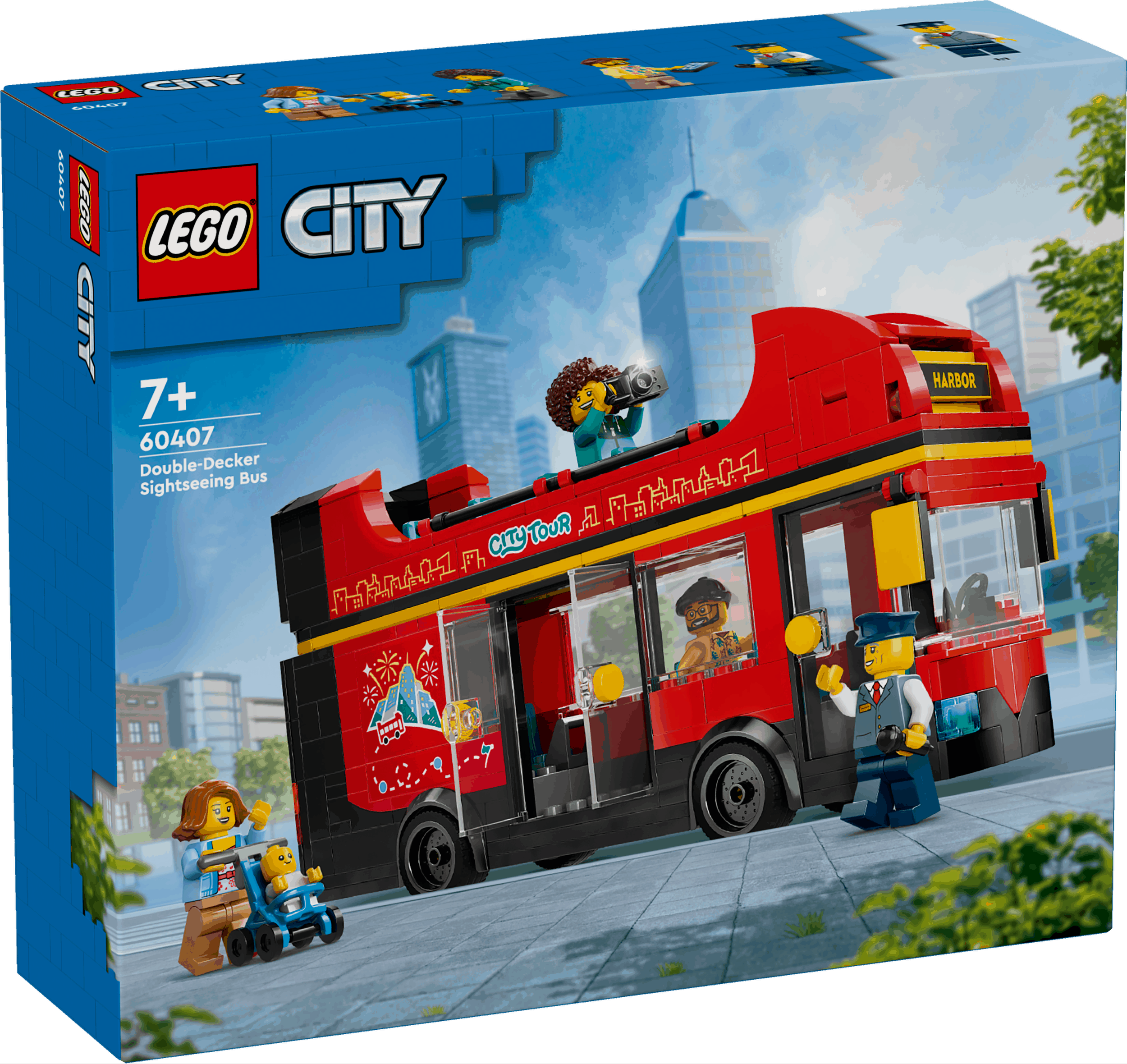 Lego City 60407 Red Double-Decker Sightseeing Bus Playset for Ages 7+ Curious Minds