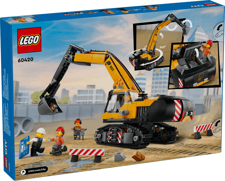 Lego City 60420 Yellow Construction Excavator Playset for Ages 8 & Up Curious Minds
