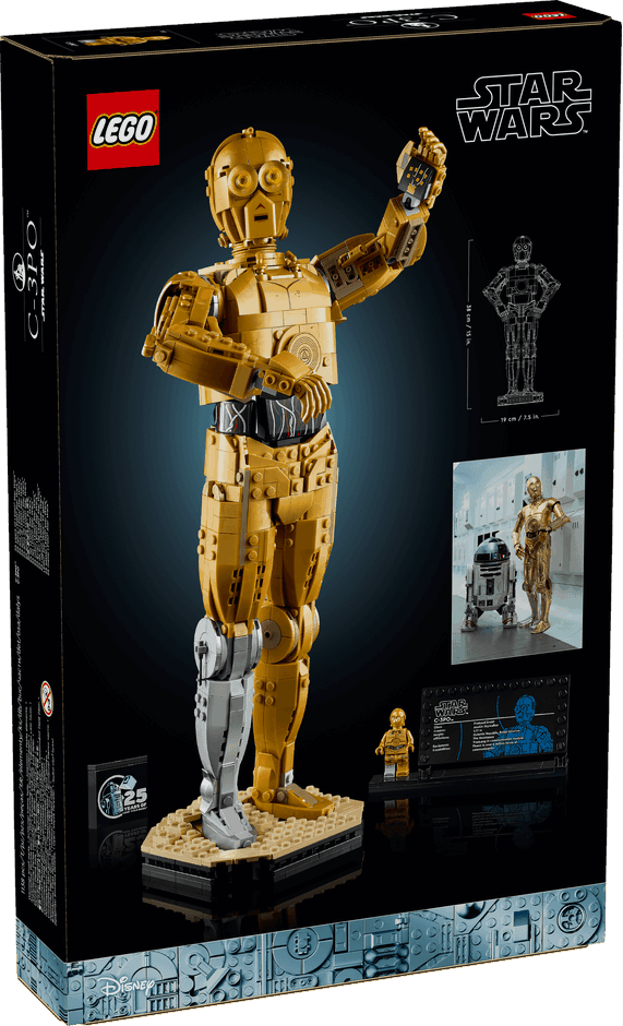 Lego Star Wars 75398 C-3PO Model 25th Anniversary Set for Ages 18 & Up Curious Minds