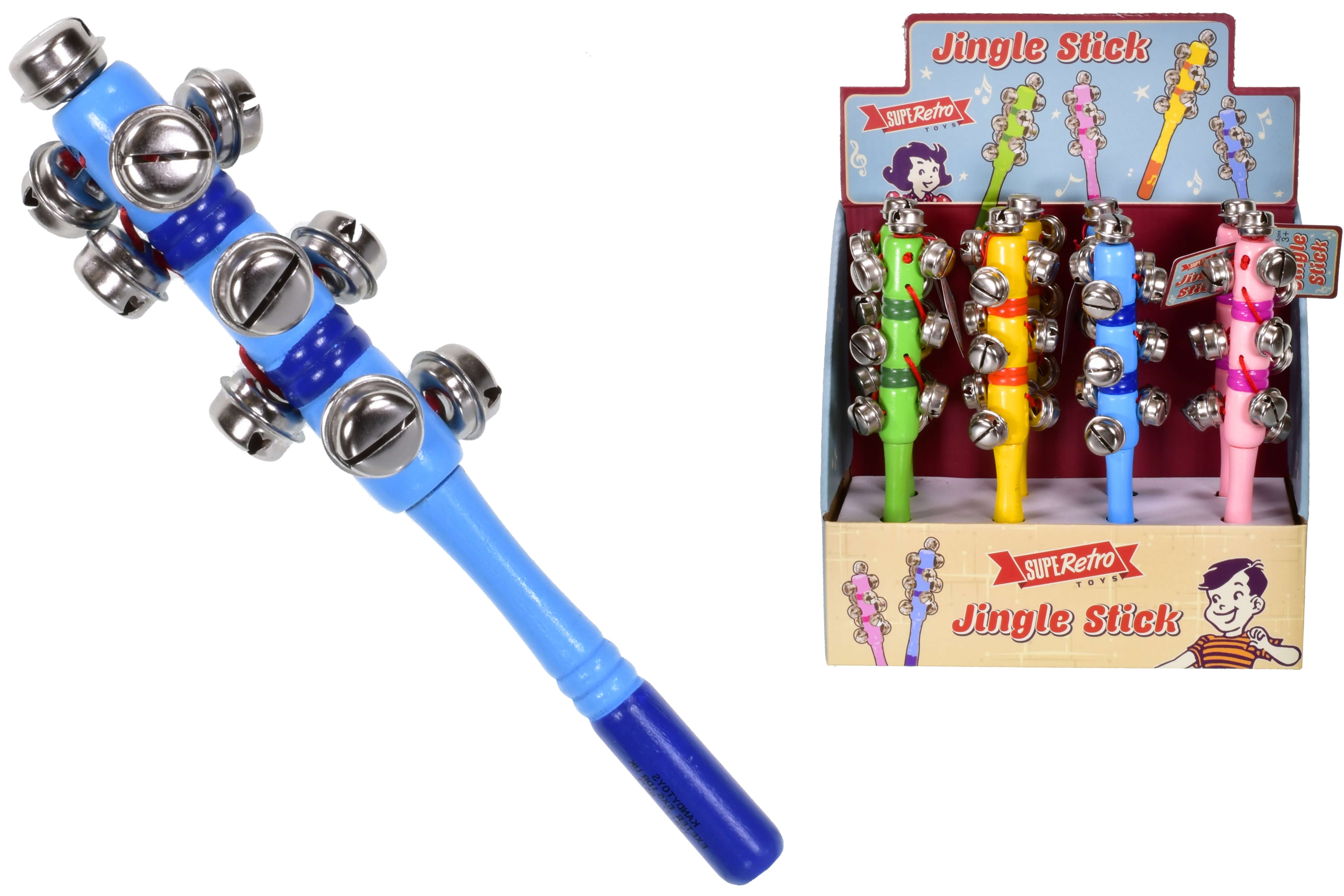 Children's Colourful Wooden Jingle Stick Available in Assorted Colours Curious Minds