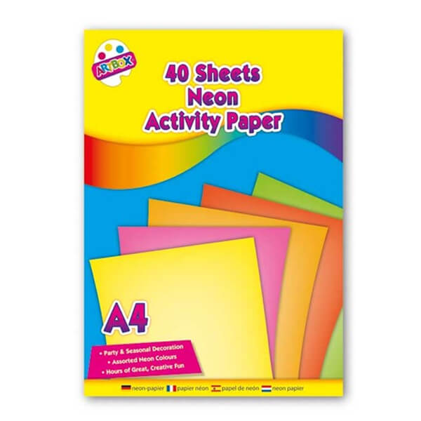 Children's 40 Sheet Multicoloured Neon Activity Paper Pad Curious Minds