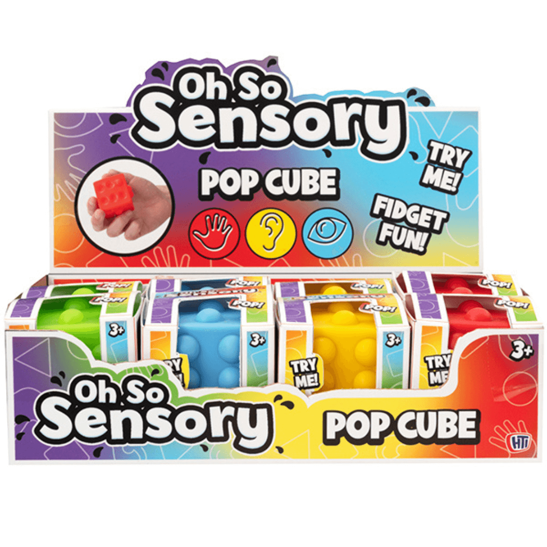 Children's Colourful Sensory Pop Cube Fidget Toy Assorted (single) Curious Minds