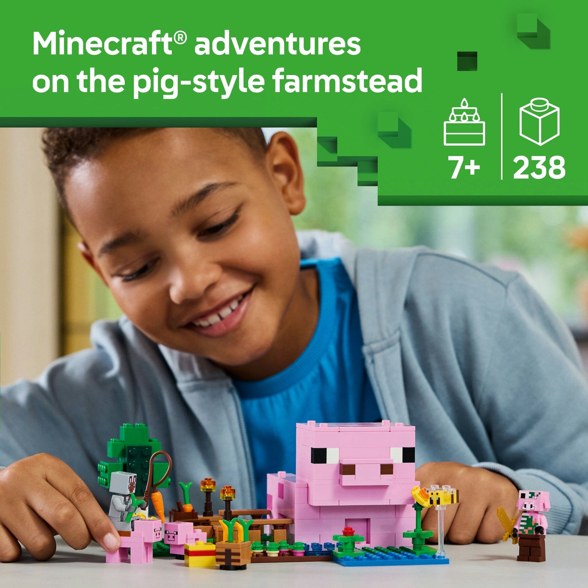 Lego Minecraft 21268 The Baby Pig House Toy Playset for Ages 7 and Up Curious Minds