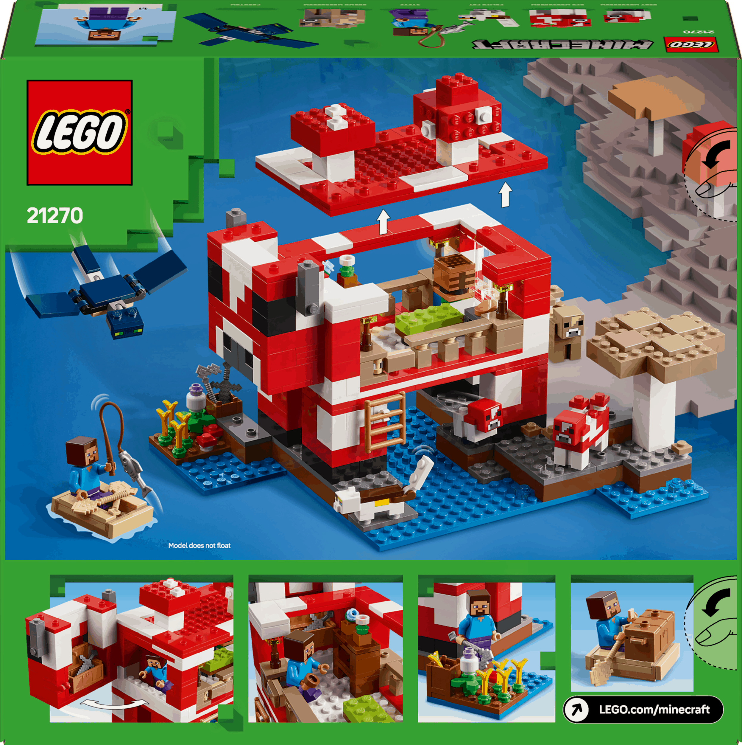 Lego Minecraft 21270 The Mooshroom House Toy Playset for Ages 8 and Up Curious Minds