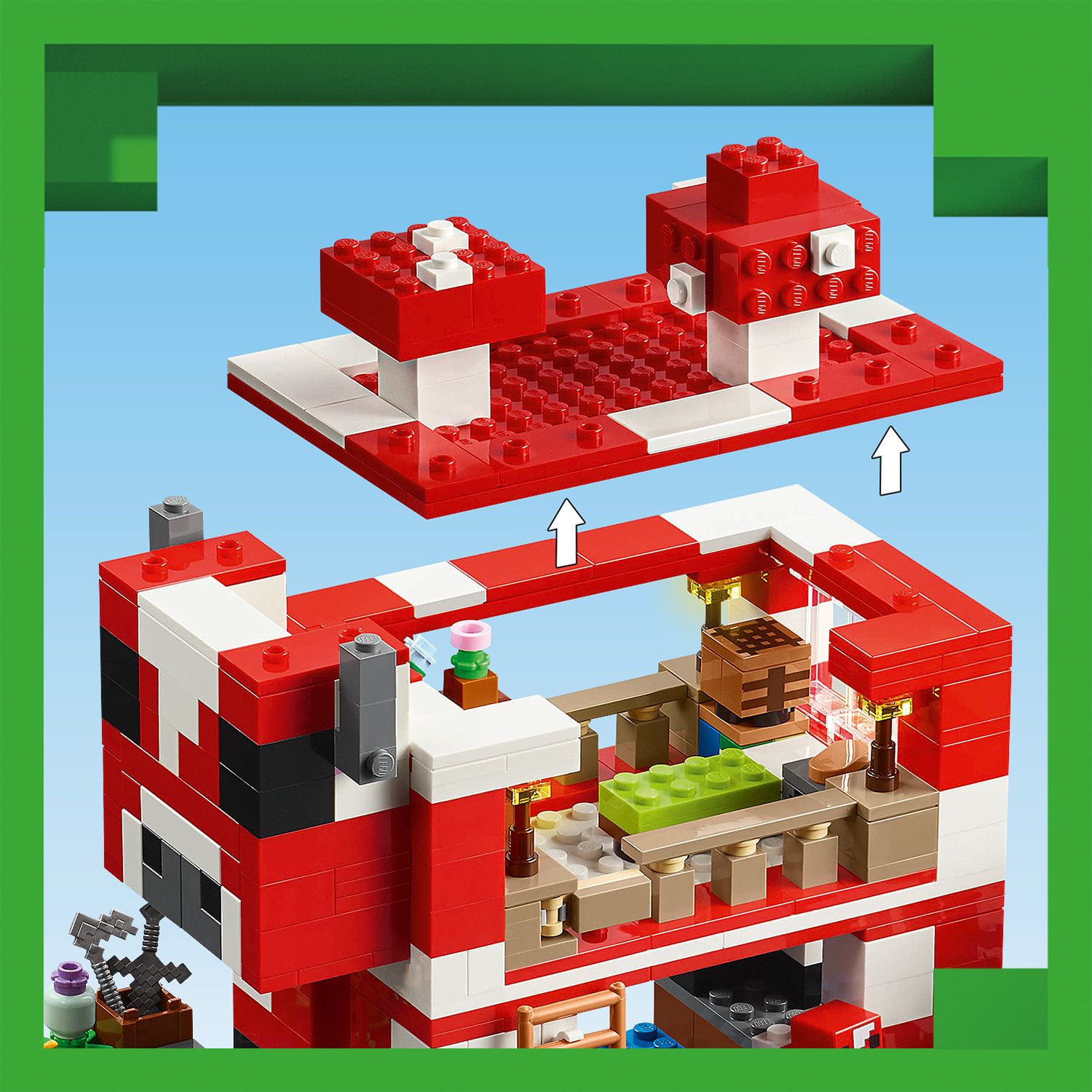 Lego Minecraft 21270 The Mooshroom House Toy Playset for Ages 8 and Up Curious Minds