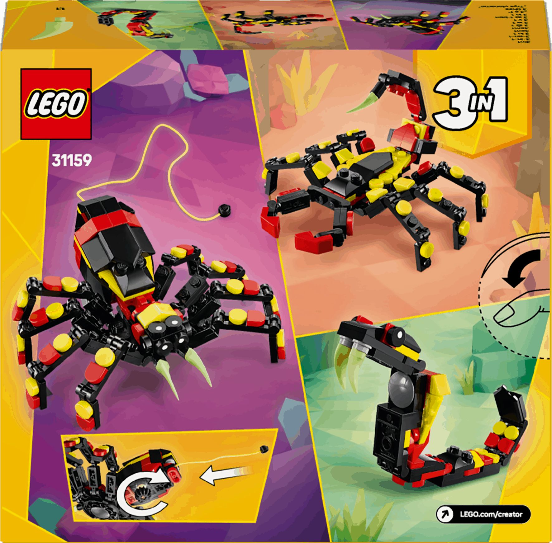 Lego Creator 3 in 1 31159 Wild Animals: Surprising Spider for Ages 7+ Curious Minds