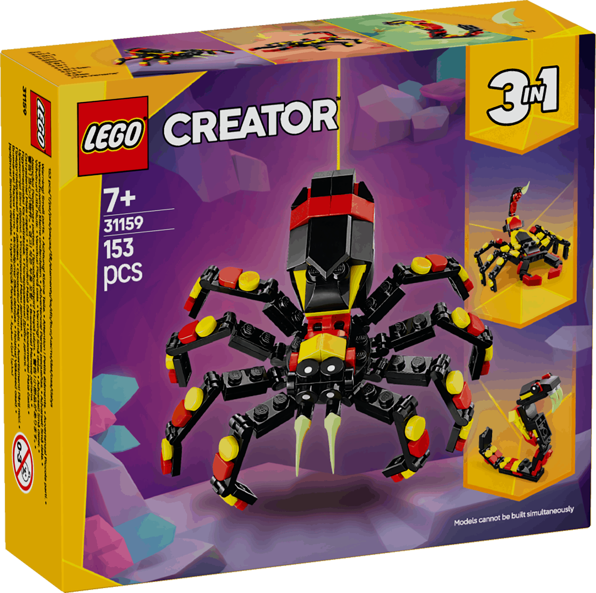 Lego Creator 3 in 1 31159 Wild Animals: Surprising Spider for Ages 7+ Curious Minds