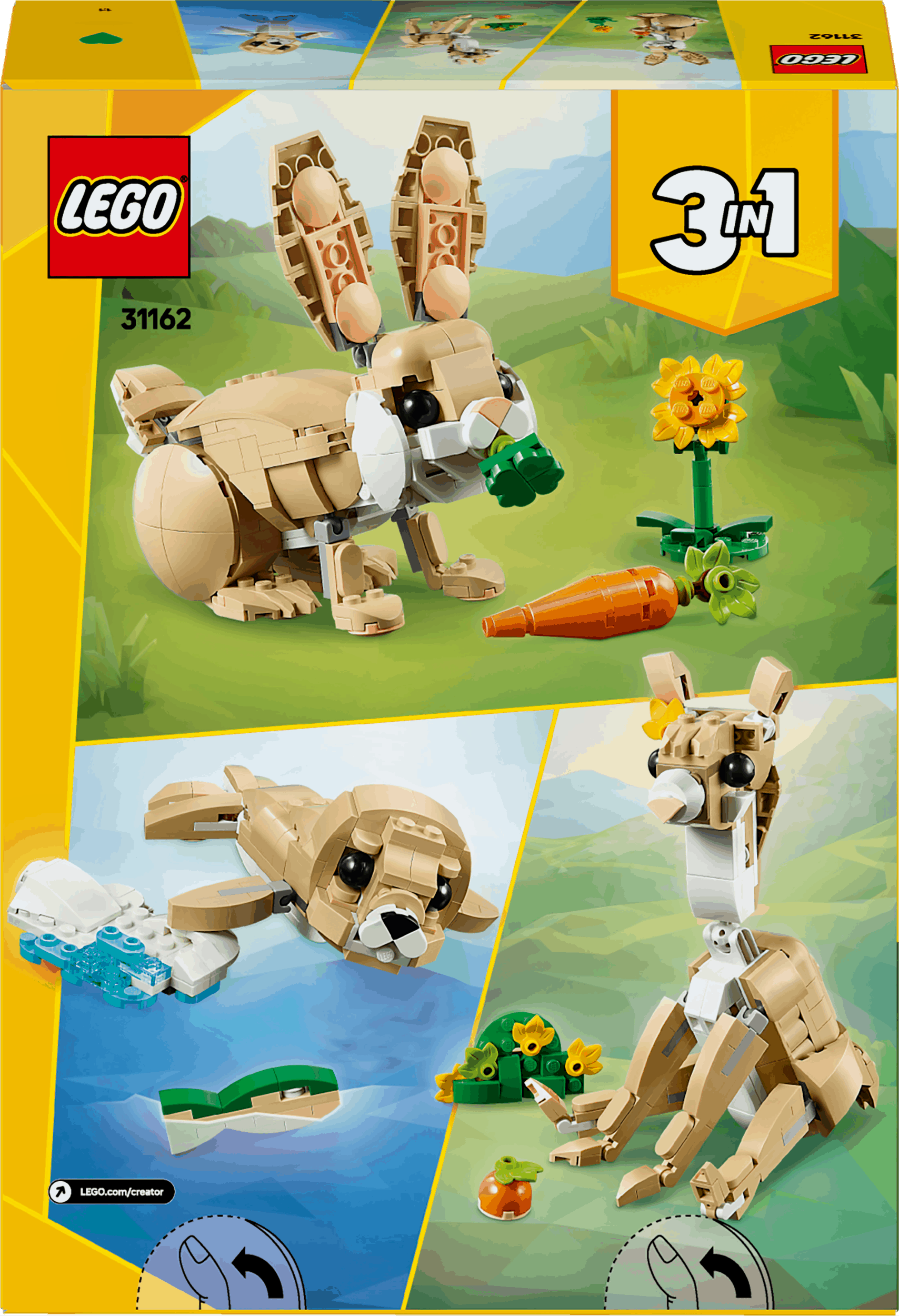 Lego Creator 3 in 1 31162 Cute Bunny Rebuildable Toy for Ages 8 and Up Curious Minds