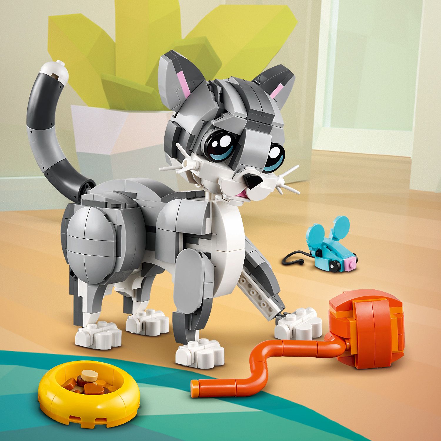 Lego Creator 3 in 1 31163 Playful Cat Rebuildable Toy for Ages 8 & Up Curious Minds