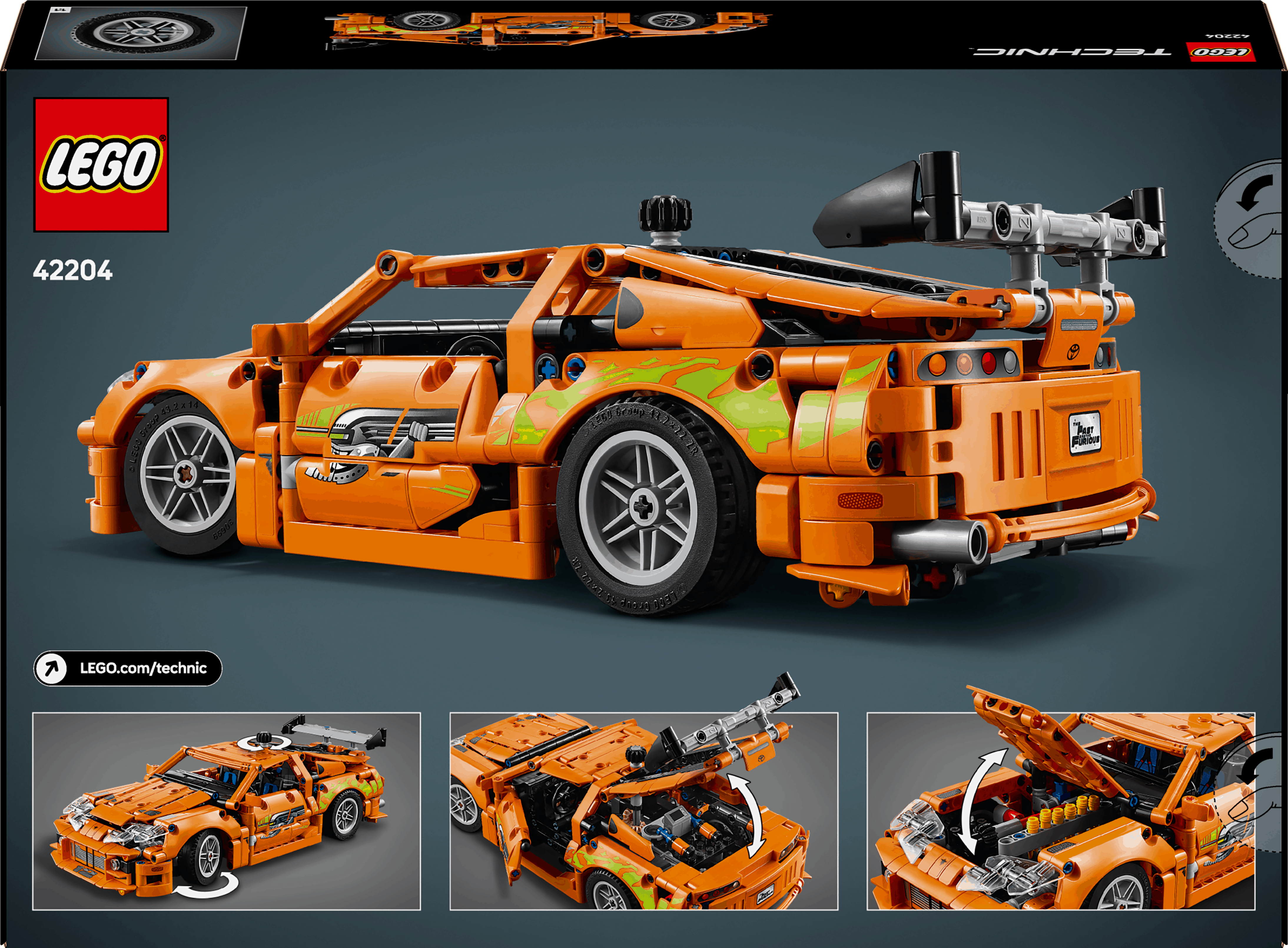 Lego Technic 42204 Fast & Furious Toyota Supra MK4 Playset for Ages 9+ Curious Minds