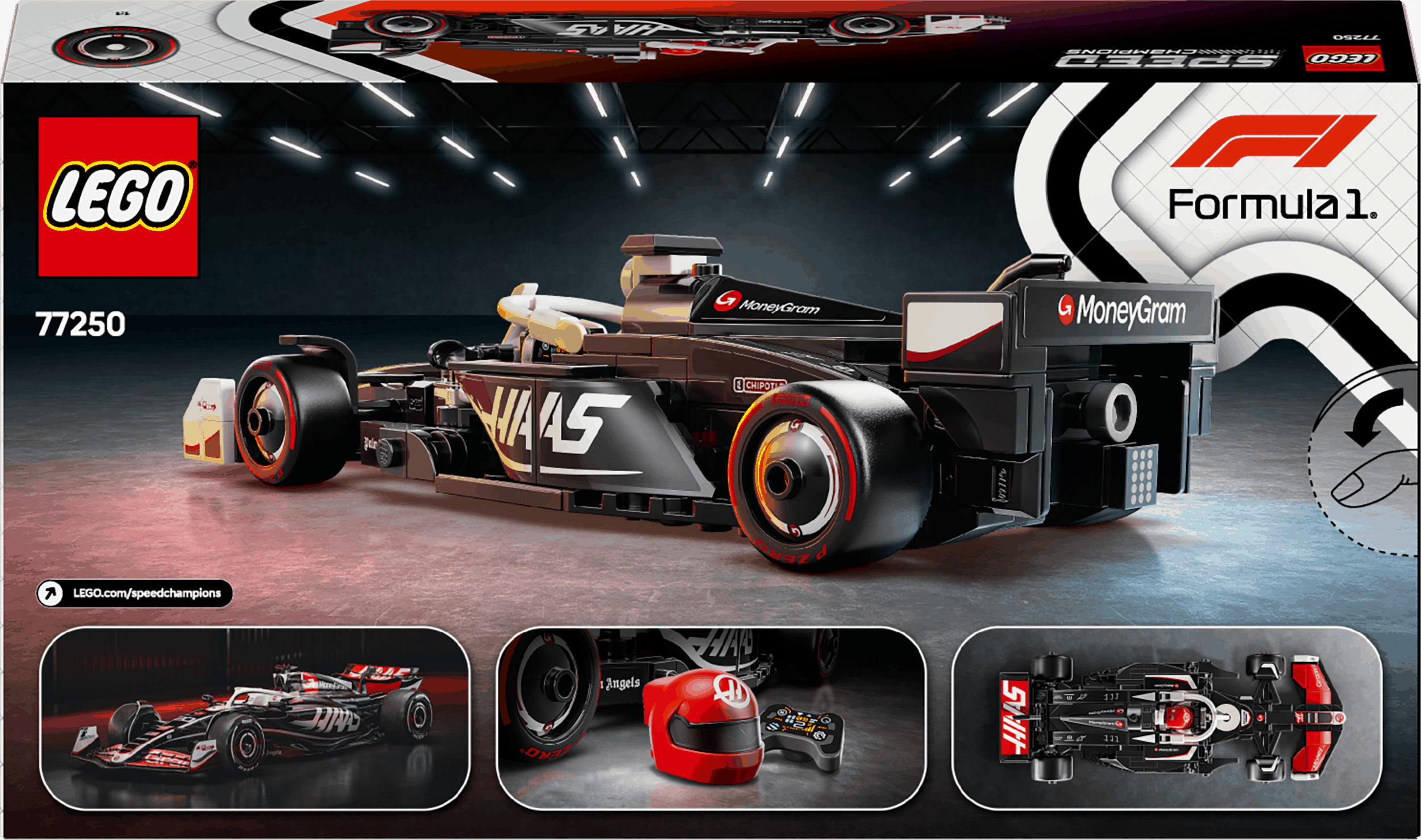Lego Speed Champions 77250 MoneyGram Haas F1 Team VF-24 Race Car 10+ Curious Minds