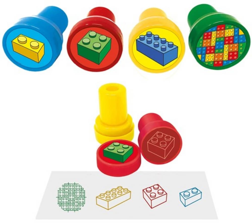 Toy Brick Ink Stamper (SINGLE) in Assorted Designs for Ages 3 and Up Curious Minds
