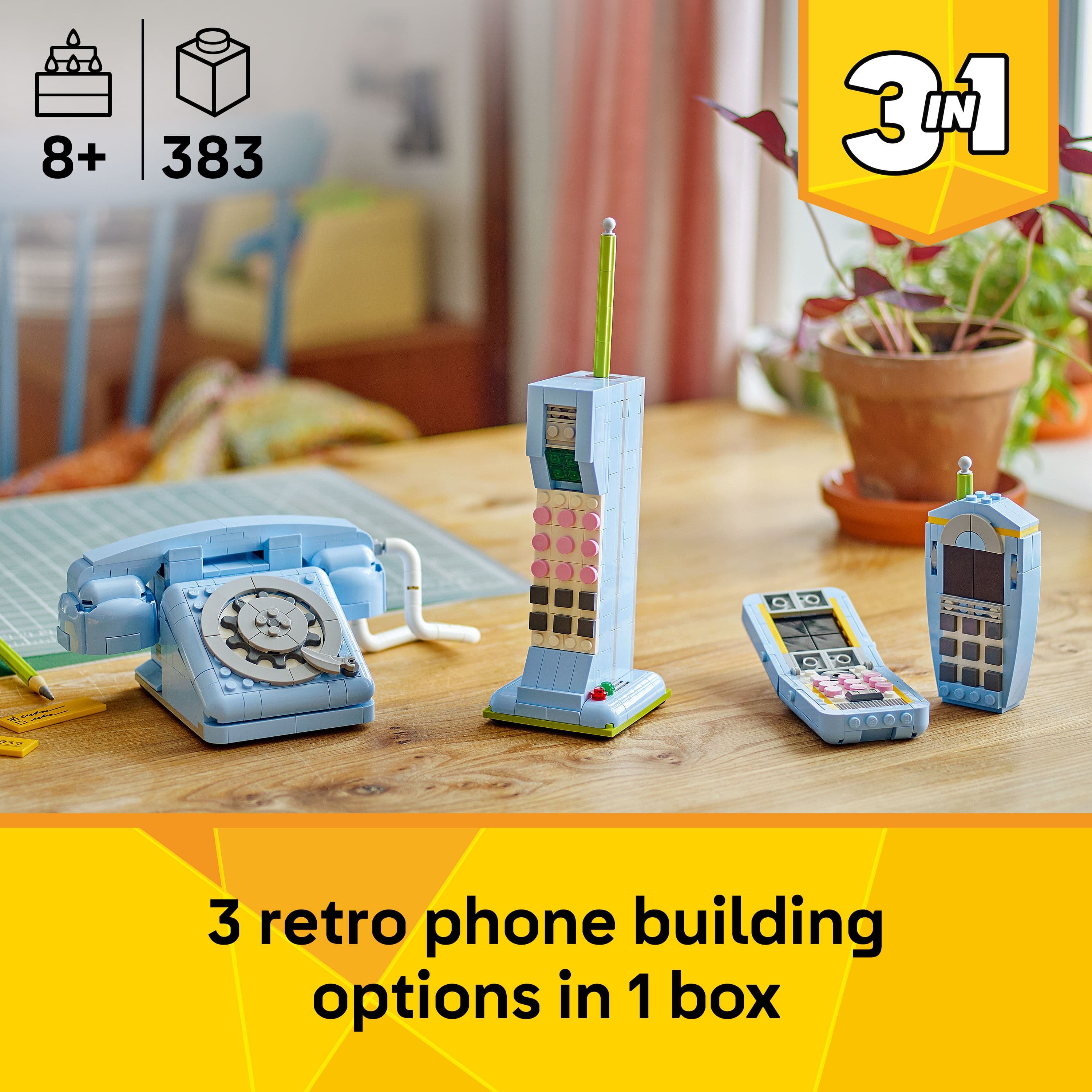 Lego Creator 3 in 1 31174 Retro Telephone Rebuildable Set for Ages 8+ Curious Minds