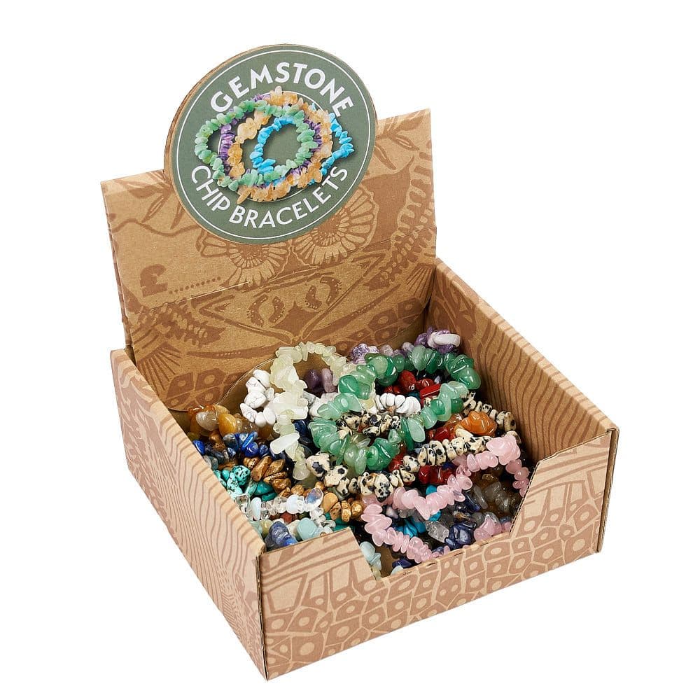Gemstone Chip Bracelet with Elastic Available in Assorted Colours (1) Curious Minds