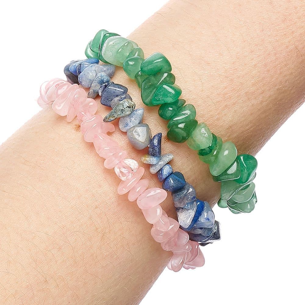Gemstone Chip Bracelet with Elastic Available in Assorted Colours (1) Curious Minds