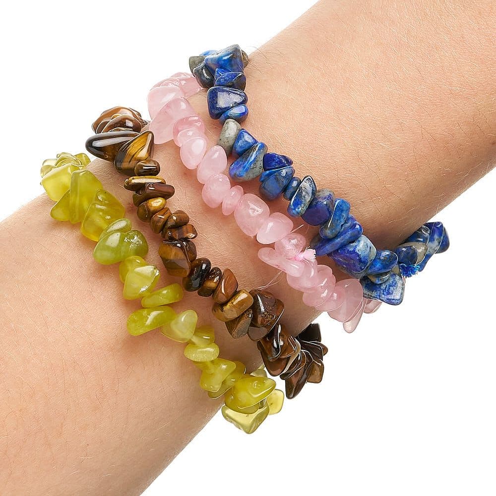 Gemstone Chip Bracelet with Elastic Available in Assorted Colours (1) Curious Minds