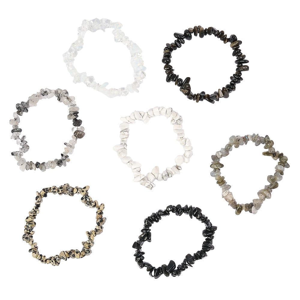 Gemstone Chip Bracelet with Elastic Available in Assorted Colours (1) Curious Minds