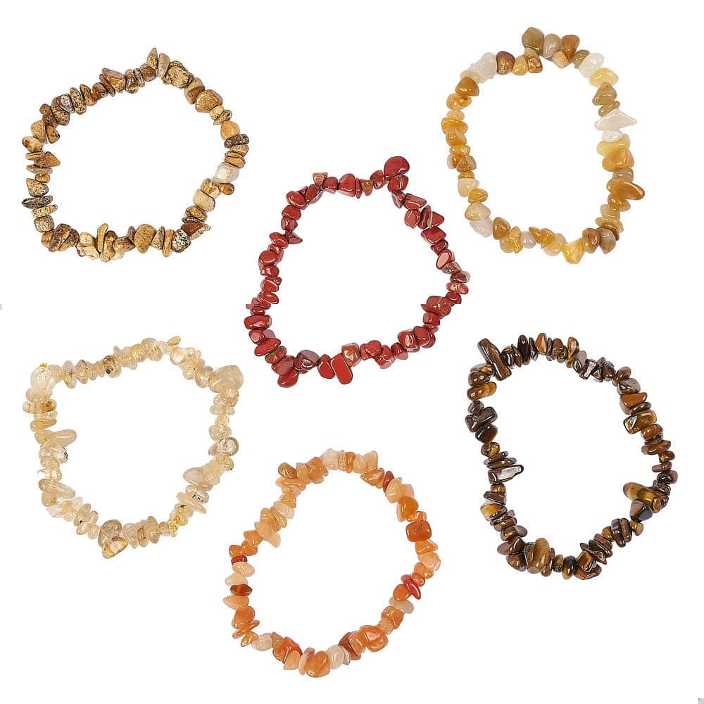 Gemstone Chip Bracelet with Elastic Available in Assorted Colours (1) Curious Minds