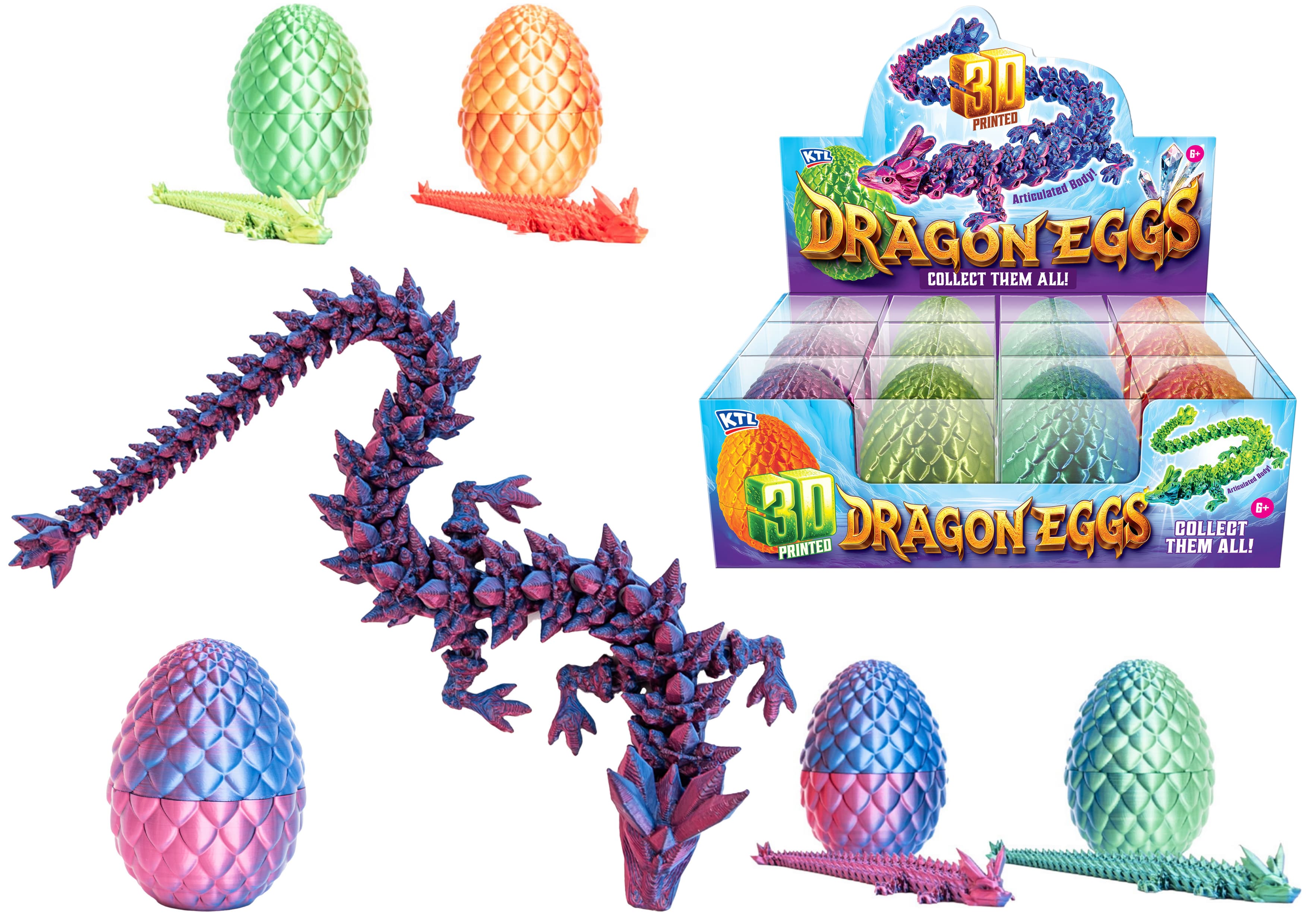 3d Printed Dragon in Egg Toy with Articulated Body for Age 6+ (Single) Curious Minds