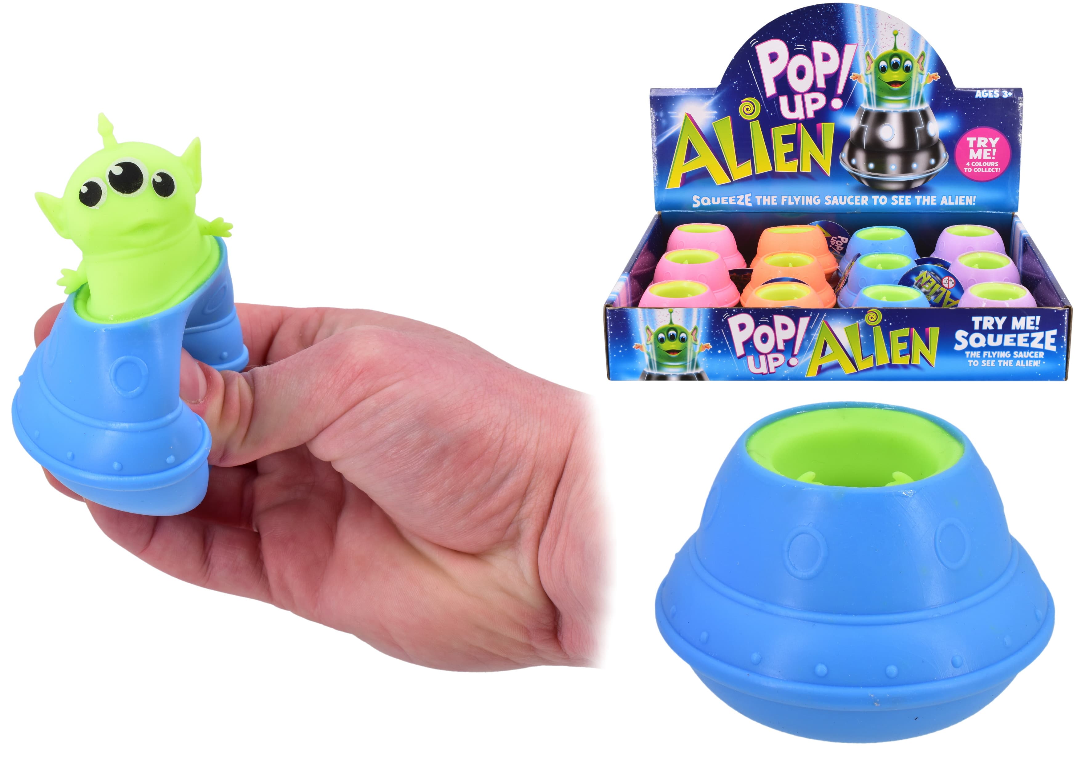 Alien in Space Craft Squishy Pop Up Toy for Ages 3 & Up - 4 to Collect Curious Minds