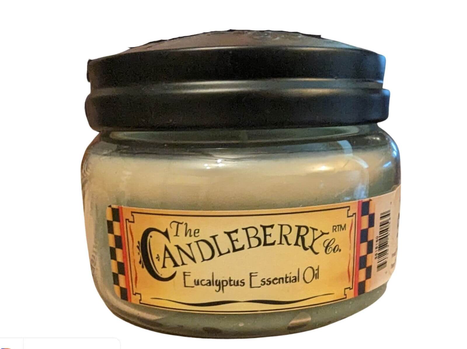 The Candleberry Co - Eucalyptus Essential Oil Small Jar Scented Candle Candleberry