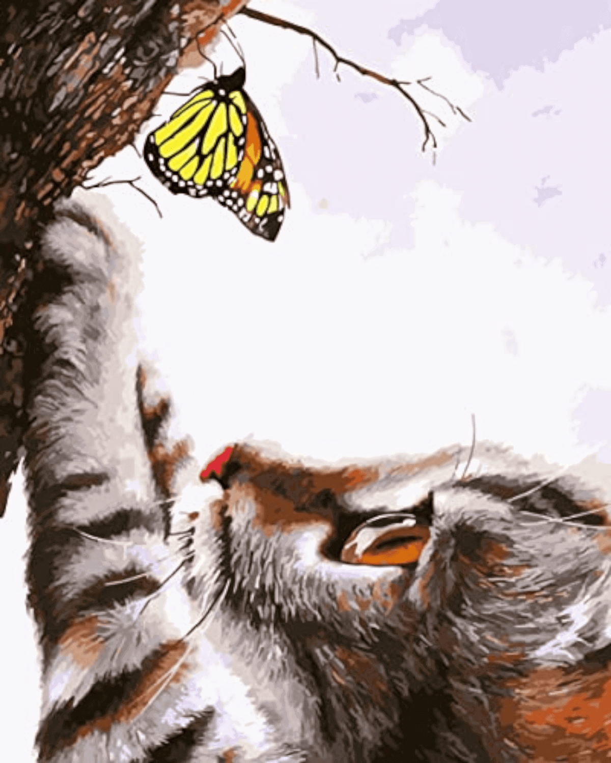 Paint by numbers Cat and Butterfly Art Set The Imagination Shop