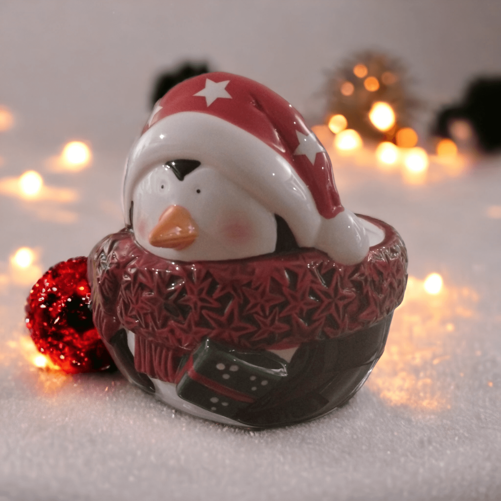 Ceramic Penguin Jar Candle Holder Aroma