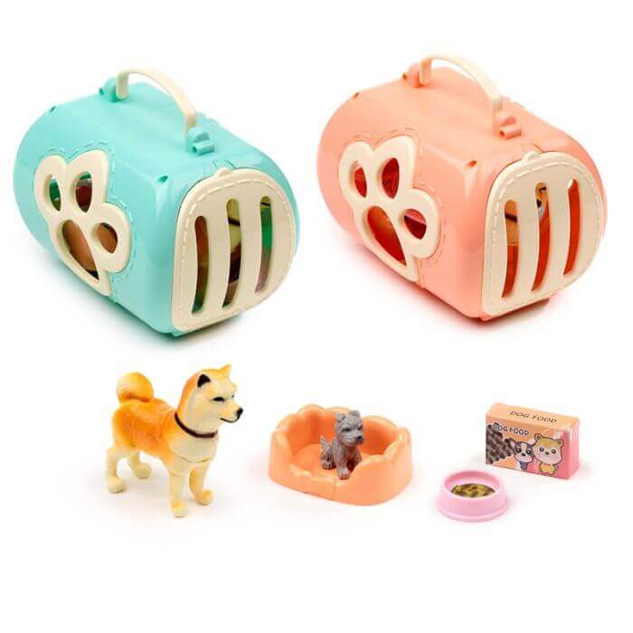 Cute Dog And Carry Case Blue Toy Puckator
