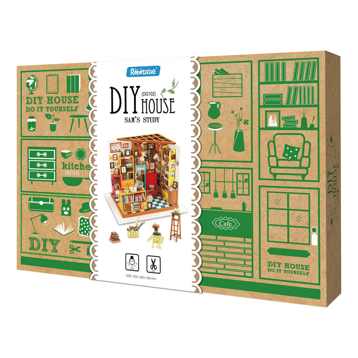 Rolife Sams Study DIY Miniature House Rolife
