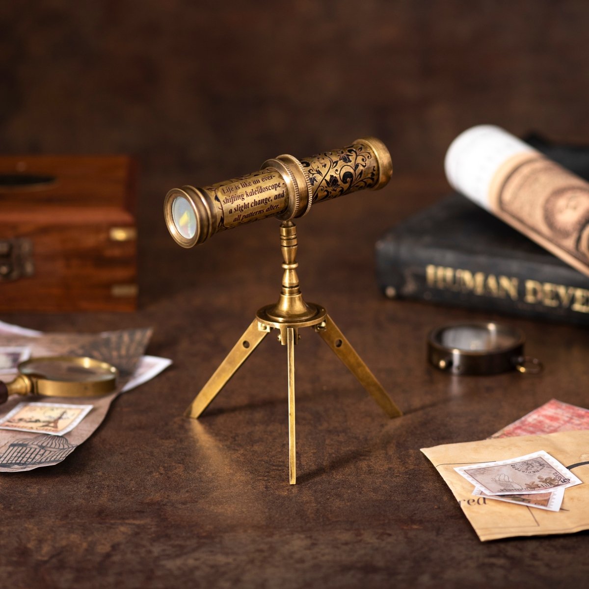 Antique Handmade Kaleidoscope On Tripod, Perfect Christmas, Thanksgiving Gift V.Empire