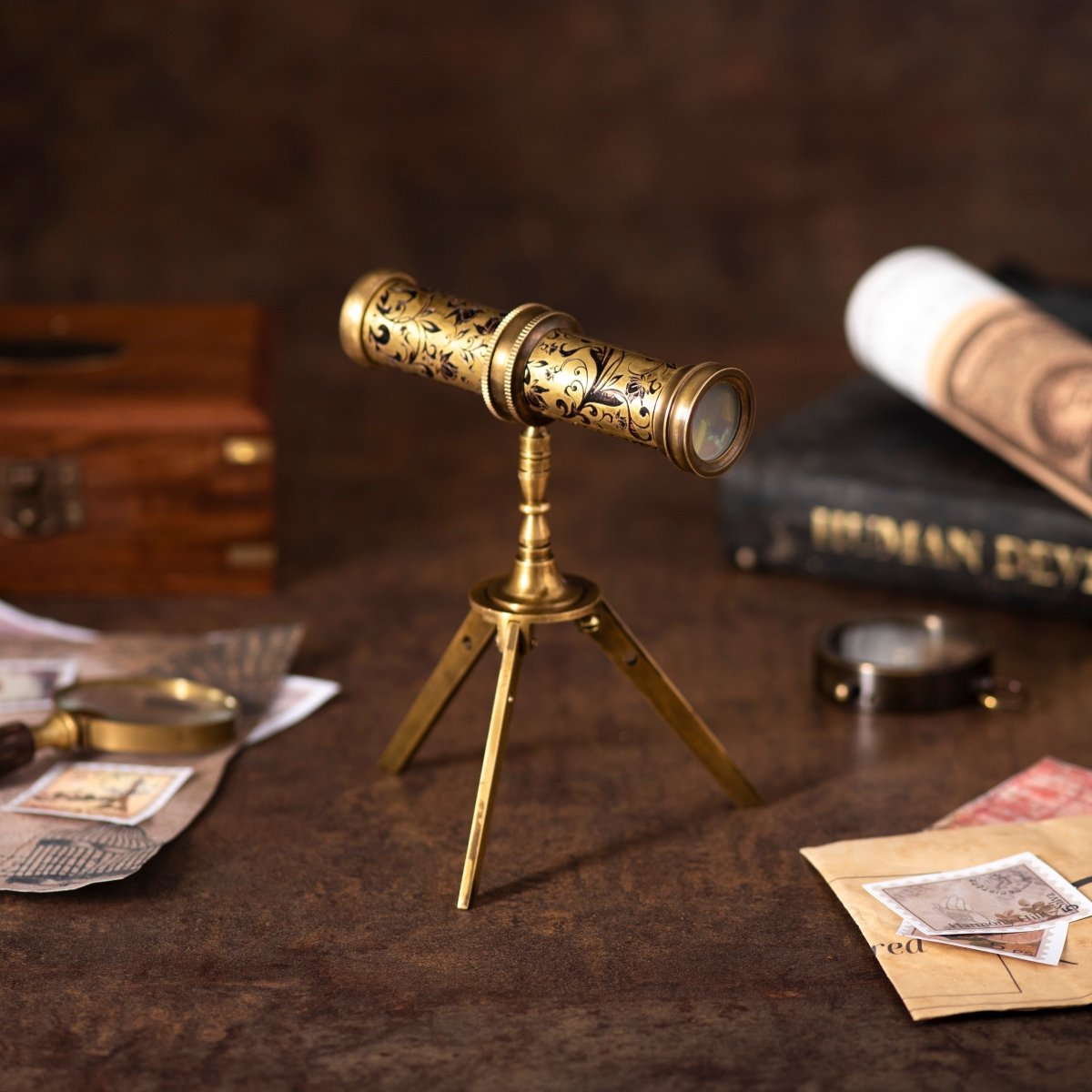 Antique Handmade Kaleidoscope On Tripod, Perfect Christmas, Thanksgiving Gift V.Empire