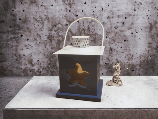 Dark Blue Decorative Candle Lantern - The Imagination Shop - The Imagination Shop 
