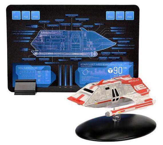#15 Kelvin-Type Med Evac Shuttle Model Diecast Shuttlecraft Ship (Eaglemoss / Star Trek) Real Merch