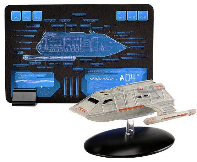 #16 U.S.S. Enterprise Takayama-Type Shuttle - "4 Warrant" Model Diecast Shuttlecraft Ship (Eaglemoss / Star Trek) Real Merch