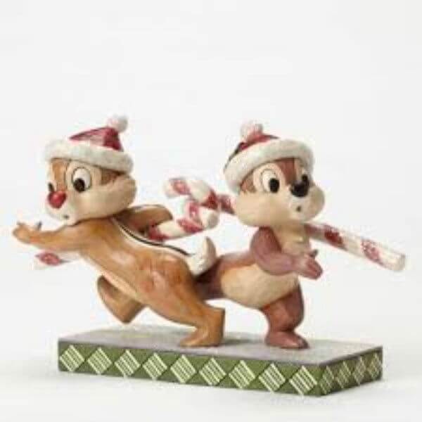 Enesco "Candy Cane Caper" Chip and Dale Figurine Enesco
