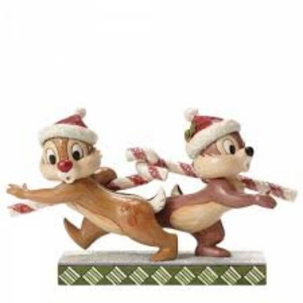 Enesco "Candy Cane Caper" Chip and Dale Figurine Enesco