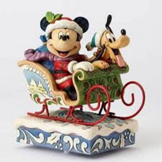 Enesco Disney 'Laughing All The Way' Mickey Mouse and Pluto Musical Figurine Enesco